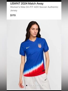 Nike USWNT 2024 Team Issue Dri-Fit Adv Authentic Jersey FJ4316-418 Large